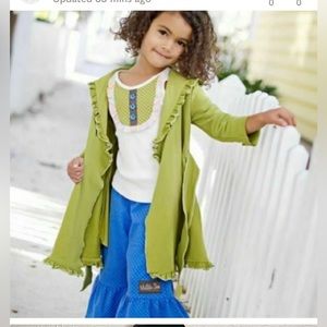 Matilda Jane willow Hammond bay hood sweater jacket cardigan ruffle green NWT 4